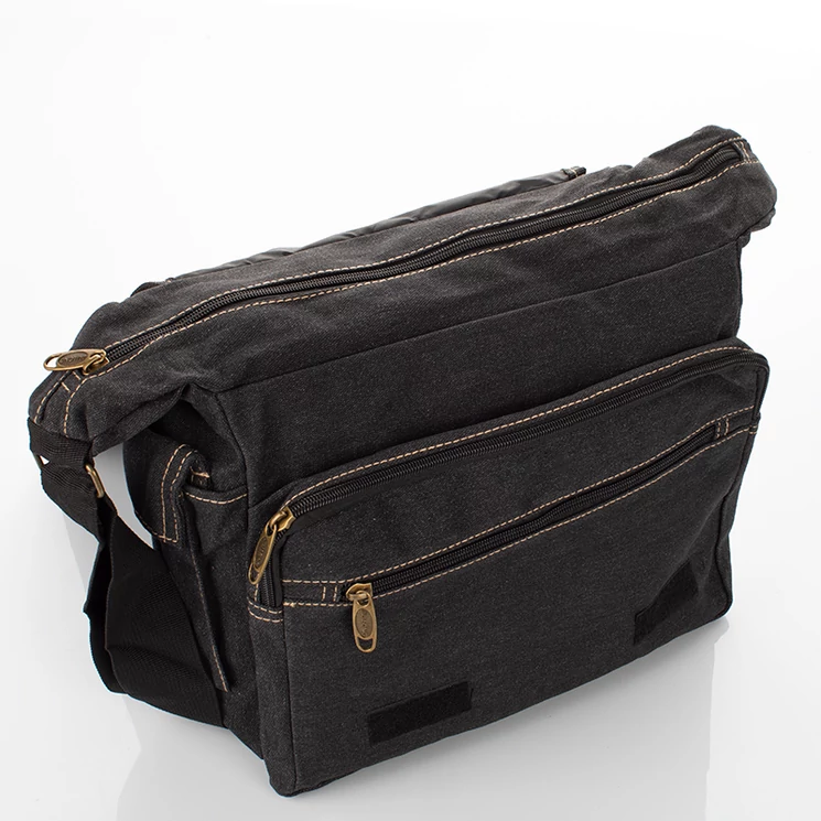 Vászon oldaltáska fekete színben 6052-black