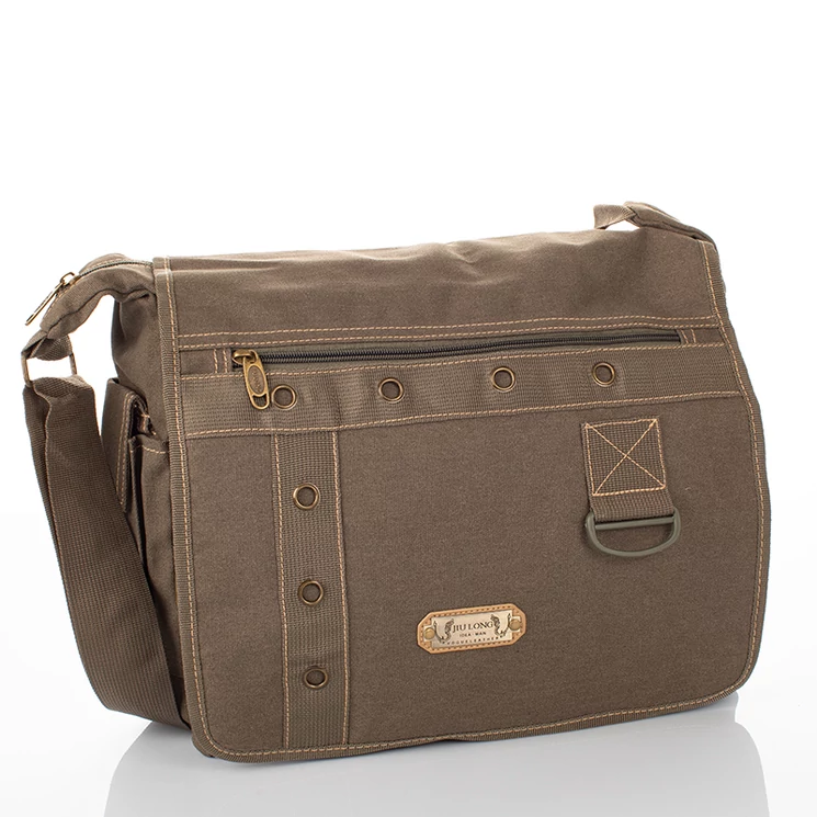 Vászon oldaltáska khaki színben 60521-khaki