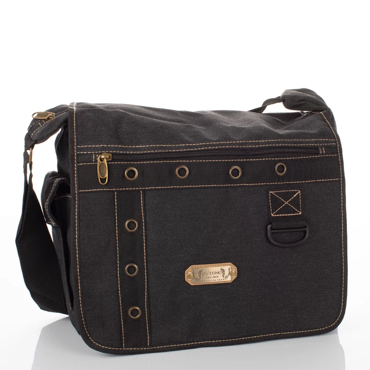 Vászon oldaltáska fekete színben 60521-black