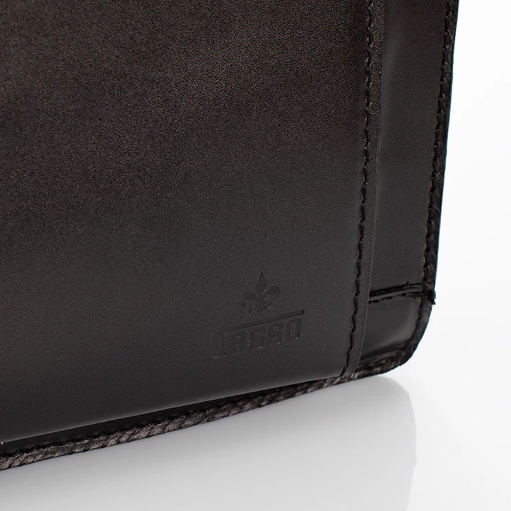 TASSO Valódi bőr aktatáska 3 részes sötétbarna színben