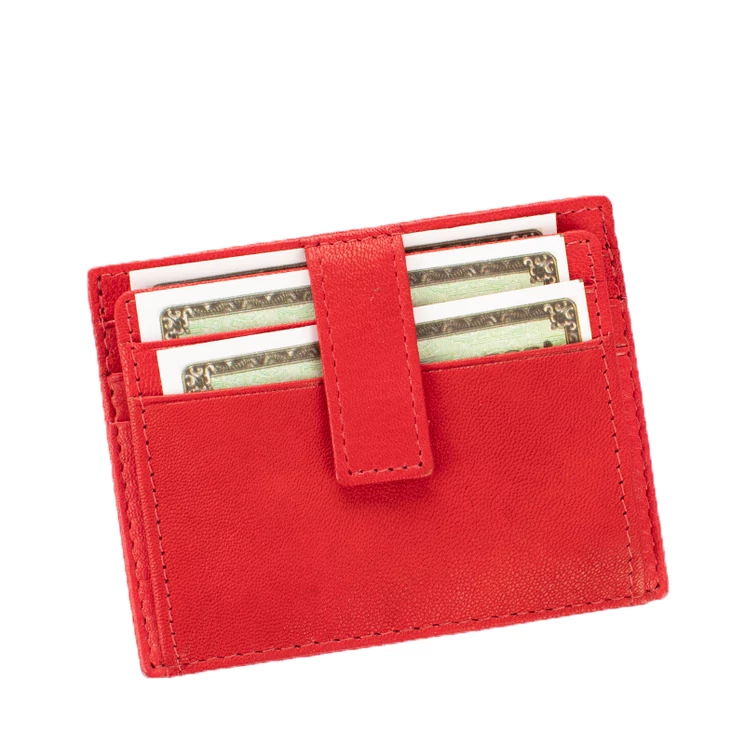 Praktikus bőr kártyatartó 8144-red