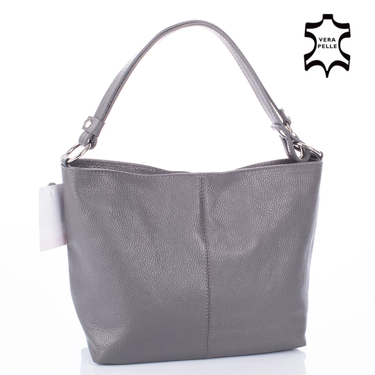 Valódi bőr női táska szürke színben