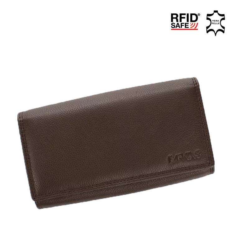 Bőr női pénztárca RFID védelemmel scm1600 DBrown