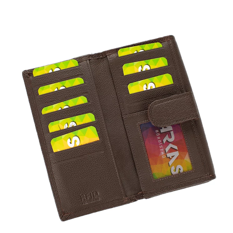 Bőr női pénztárca RFID védelemmel scm1600 DBrown