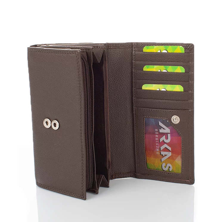 Bőr női pénztárca RFID védelemmel scm1600 DBrown