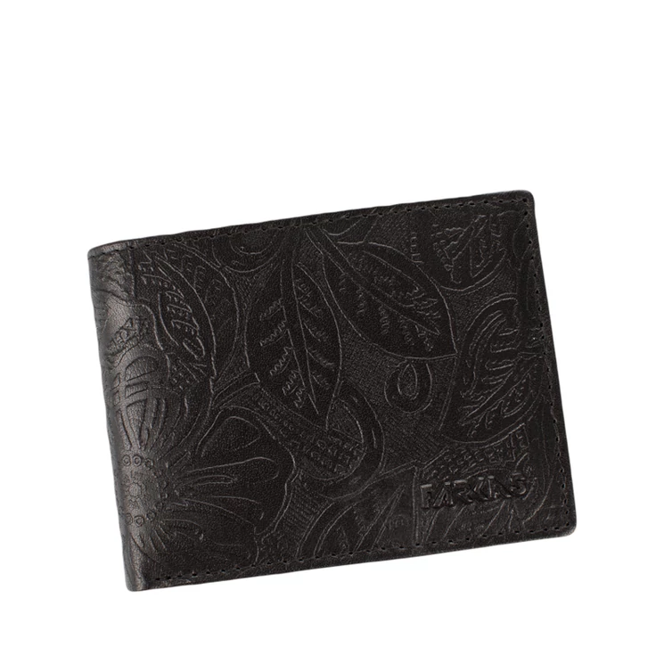 Virágmintás női bőr kártyatartó feket színben 126-black