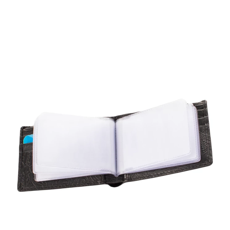 Virágmintás női bőr kártyatartó feket színben 126-black