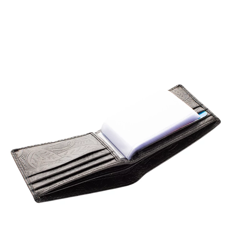 Virágmintás női bőr kártyatartó feket színben 126-black