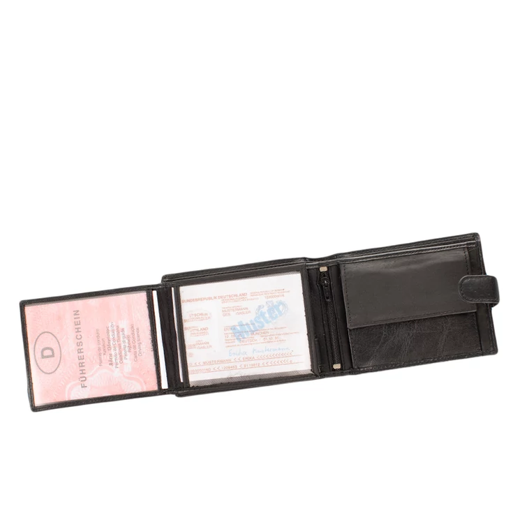 Férfi bőr pénztárca fekete színben 46015