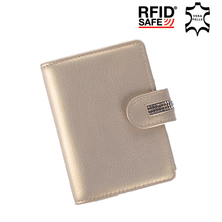 Fairy kristály köves valódi bőr női kártyatartó RFID védelemmel