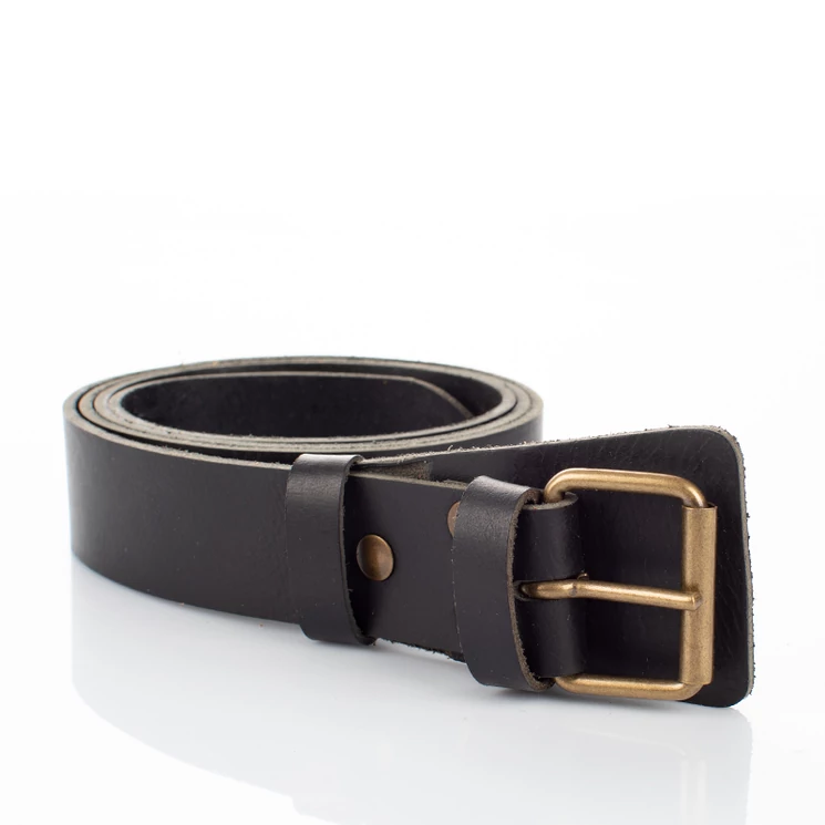 Valódi marhabőr férfi öv fekete 125 cm