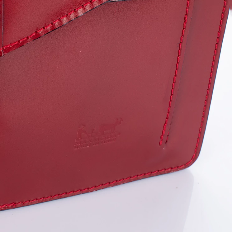 Valódi bőr aktatáska 2 részes piros színben