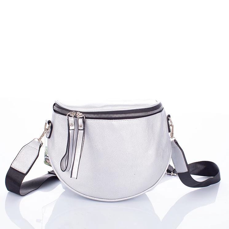 Keresztpántos női oldaltáska ezüst színben 76201 silver