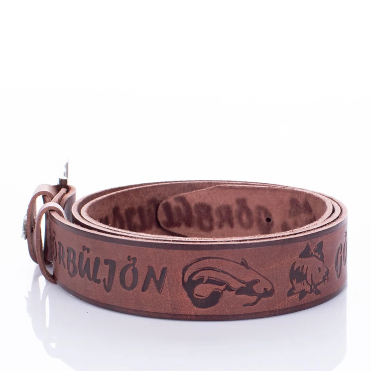 Horgász öv ponty mintával barna színben  135 cm-től 90 cm-ig