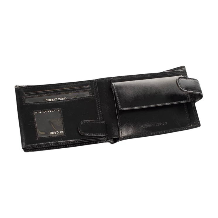 Emporio Valentini férfi bőr pénztárca fekete színben 563561 Black