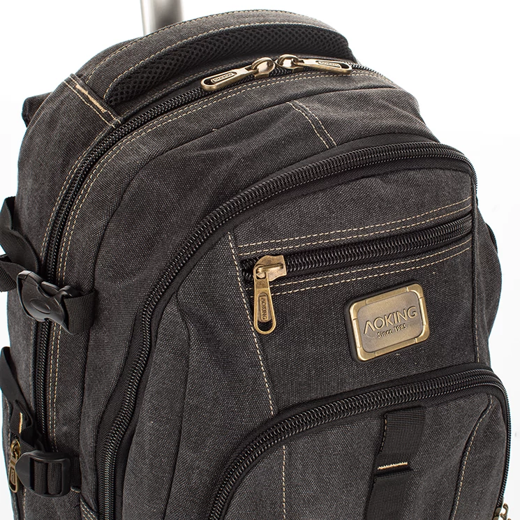 Ultraerős Aoking gurulós hátizsák fekete színben