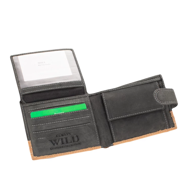 Always Wild férfi bőr pénztárca fekete színben 8666 Black