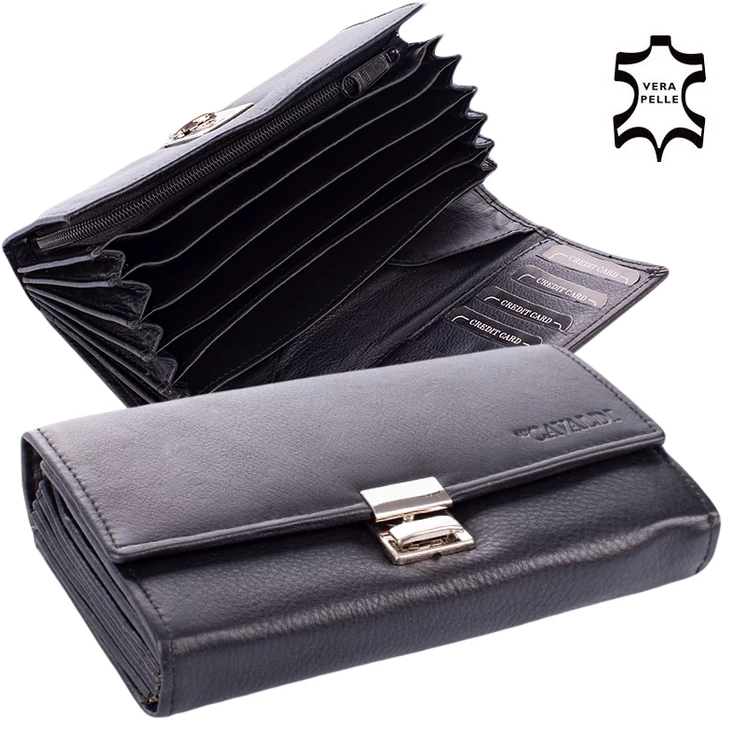 Cavaldi valódibőr Brifkó pénztárca pincér pénztárca fekete színben