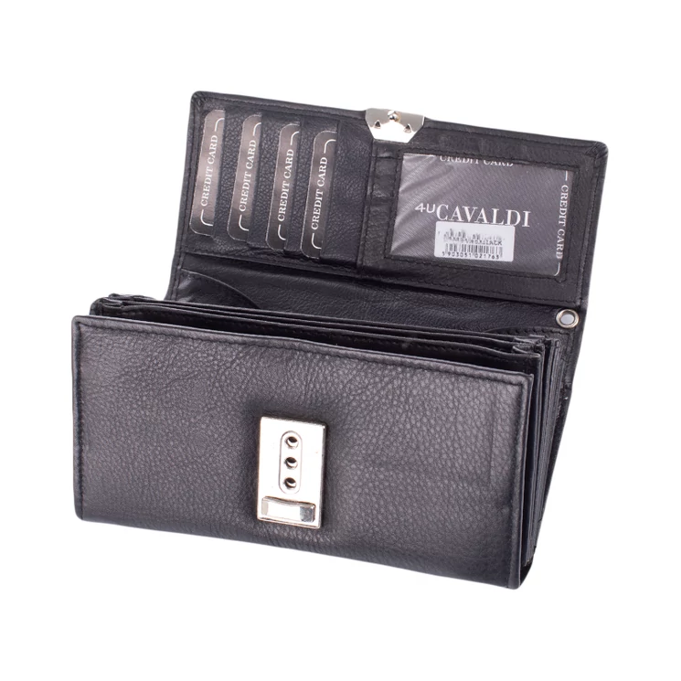Cavaldi valódibőr Brifkó pénztárca pincér pénztárca fekete színben