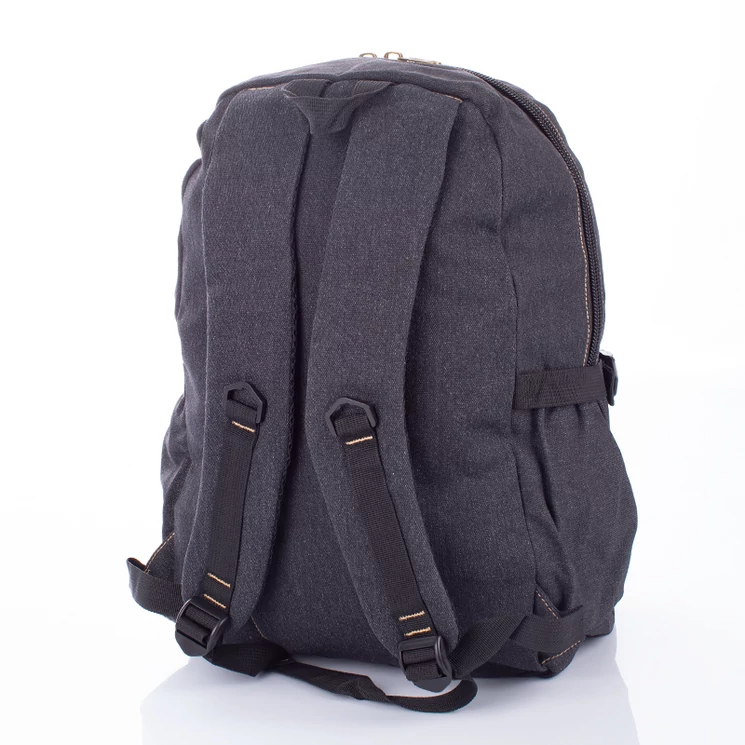 Többzsebes vászon hátizsák zöld színben