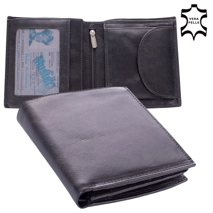 Valódi bőr férfi pénztárca fekete színben FK14 Black