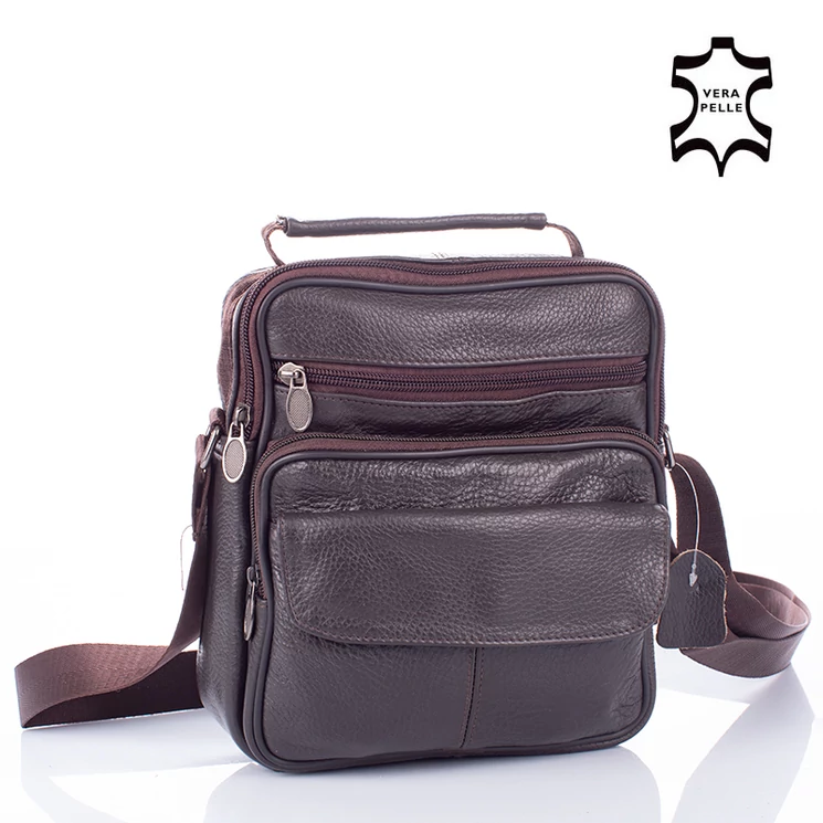 Valódi bőr férfi oldaltáska barna színben 