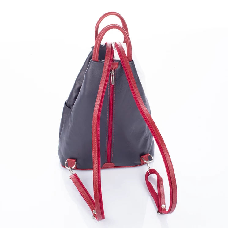 Valódi bőr női hátizsák Kék Piros Fehér színben S6925