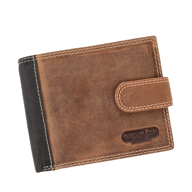 Férfi bőr pénztárca barna színben 711102 Brown