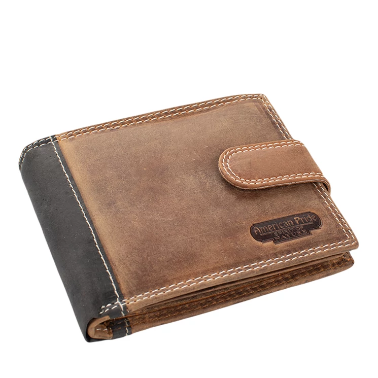 Férfi bőr pénztárca barna színben 711102 Brown