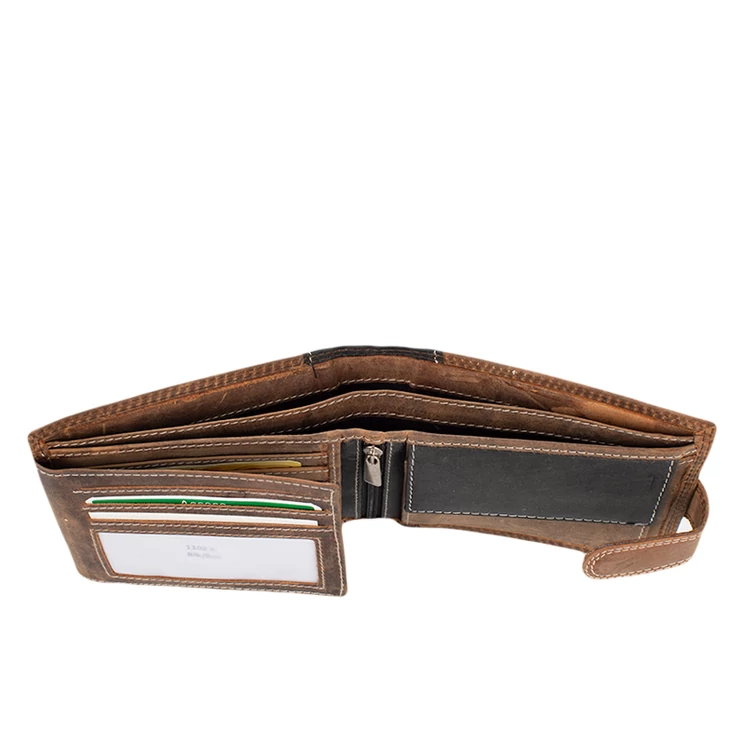 Férfi bőr pénztárca barna színben 711102 Brown