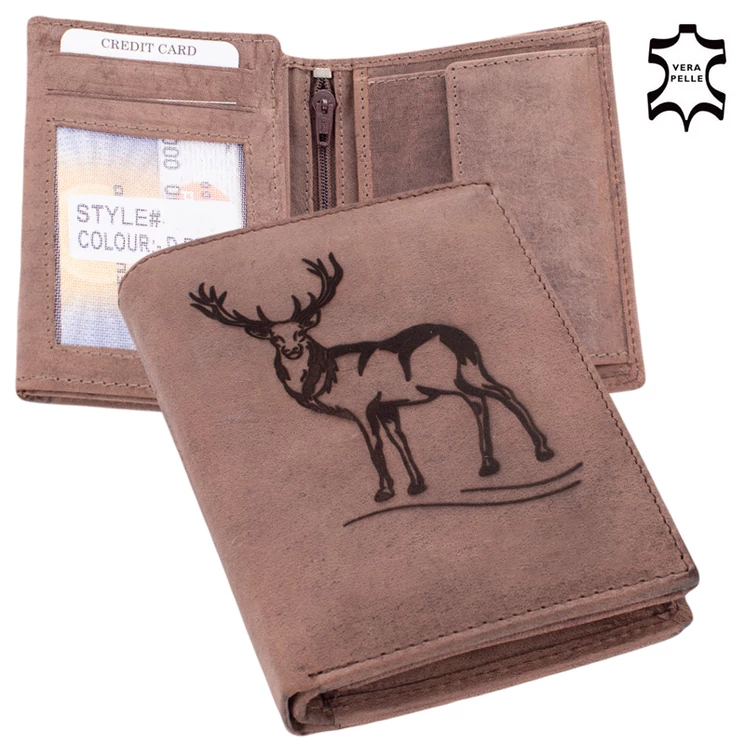 Vadász bőr pénztárca szarvas mintával díszdobozban 5700H-deer