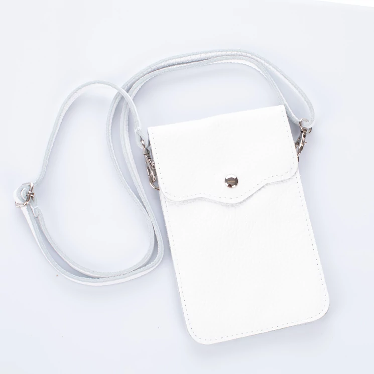 Valódi bőr telefontartó fehér színben