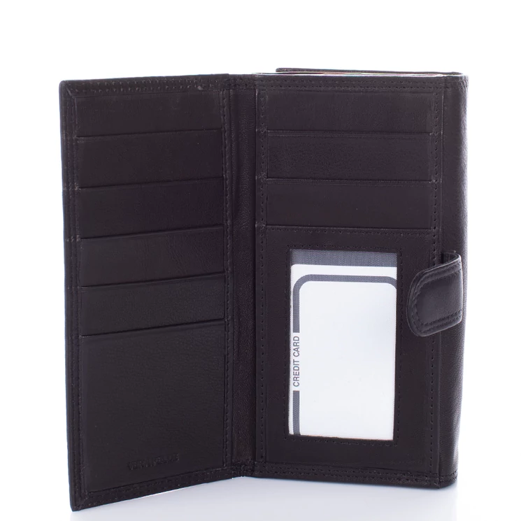 Valódibőr női pénztárca fekete színben P055B Black