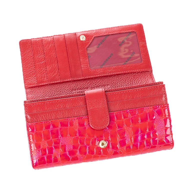 Gregorio Valódi bőr Piros Pénztárca