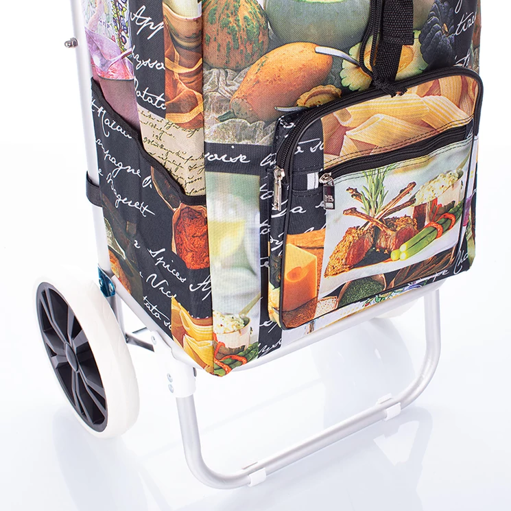 Nagyméretű ultrakönnyű gurulós bevásárlókocsi pasta