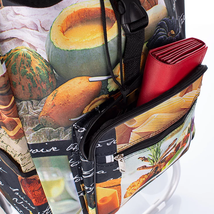 Nagyméretű ultrakönnyű gurulós bevásárlókocsi pasta