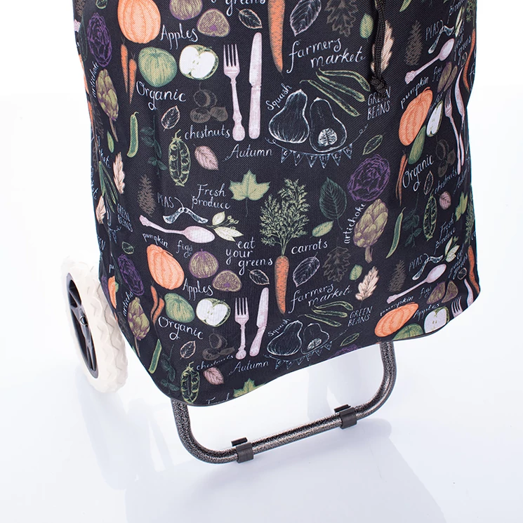 AMICA MODA gurulós bevásárló kocsi zöldség mintával