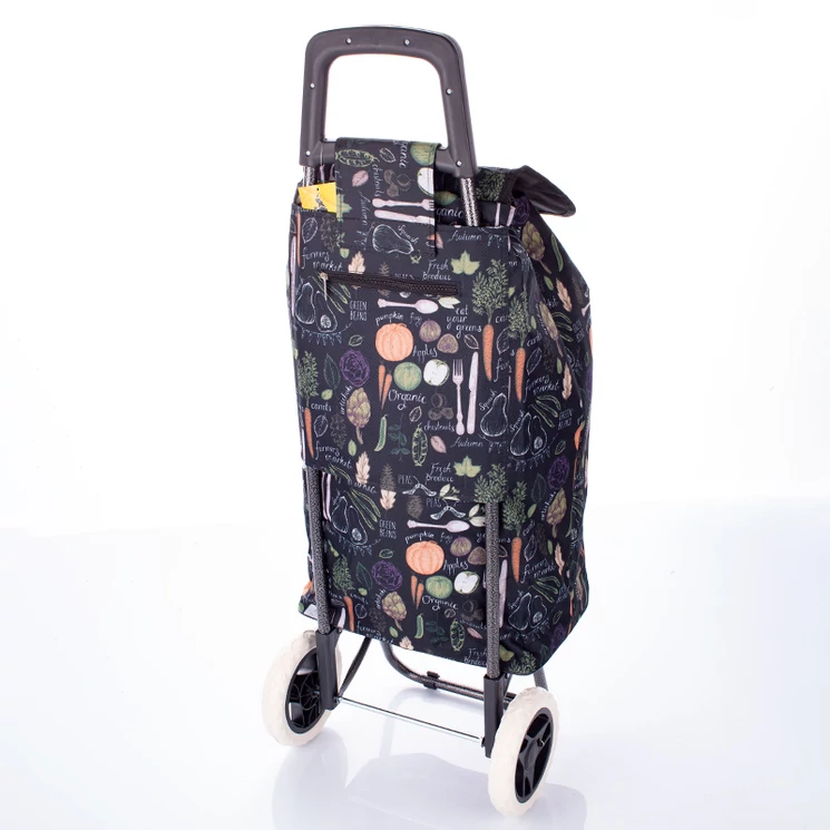 AMICA MODA gurulós bevásárló kocsi zöldség mintával