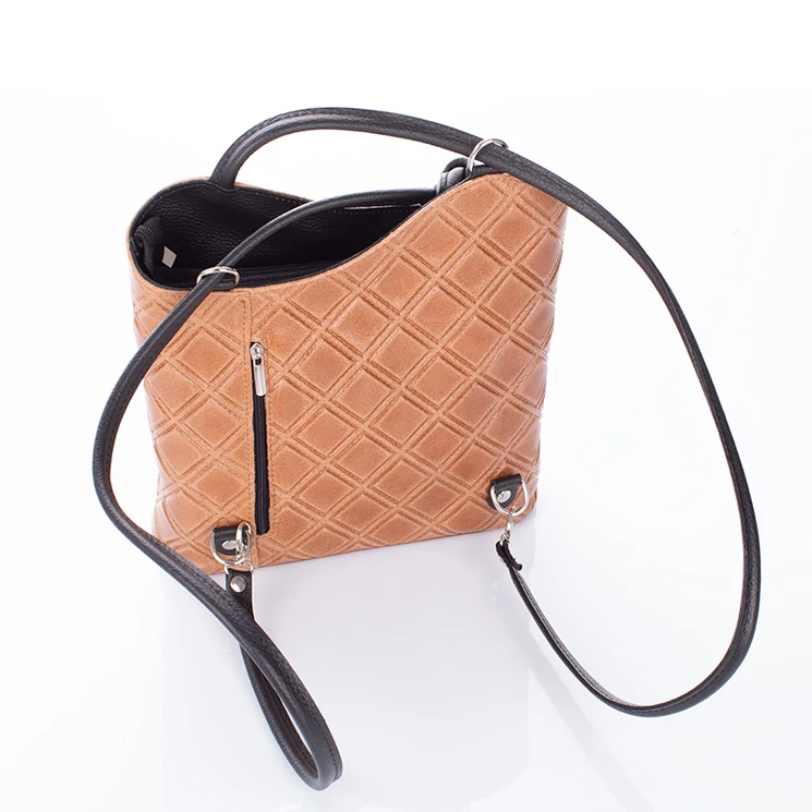 FAIRY Valódi bőr női válltáska hátitáska barna színben