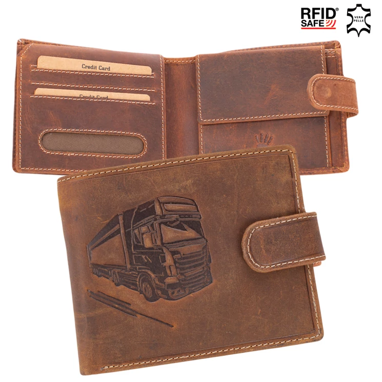 Giulio Kamionos pénztárca bőr díszdobozban RFID rendszerrel