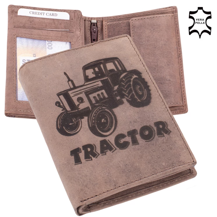 Bőr pénztárca traktor mintával 5700-tractor