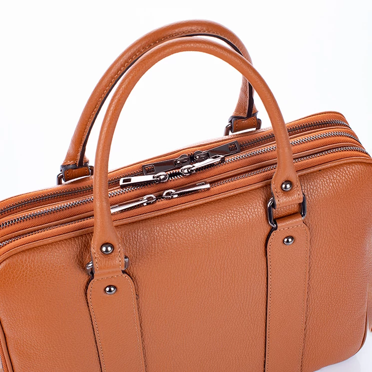 Laptoptartós Valódi bőr üzleti táska NT 8890 cognac