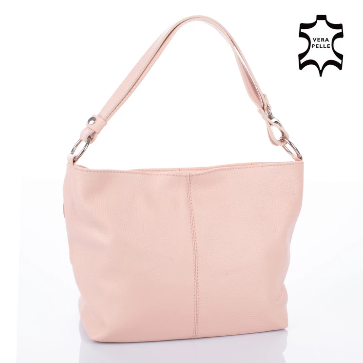 Valódi bőr női táska púder színben