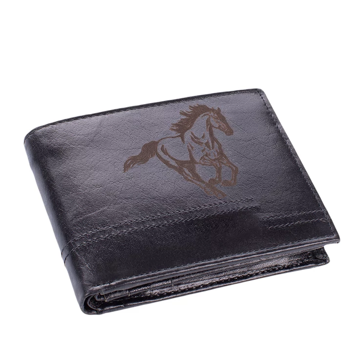 Bőr férfi pénztárca Lovas mintával 