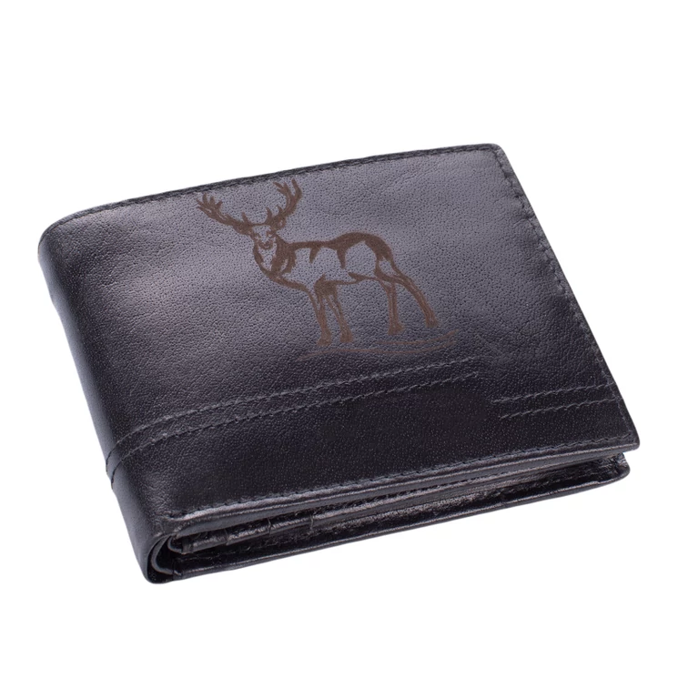 Bőr férfi pénztárca Szarvas mintával 