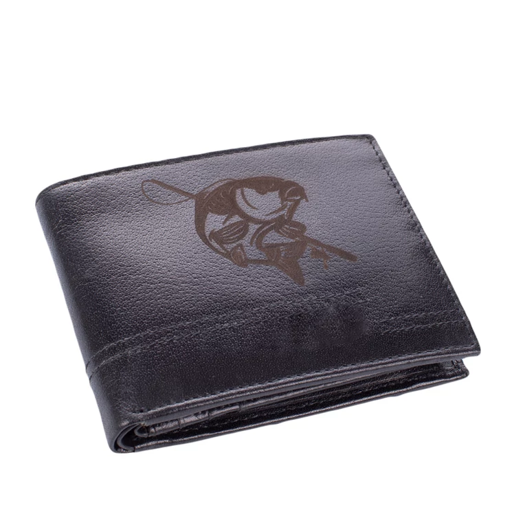 Horgász bőr férfi pénztárca díszdobozban