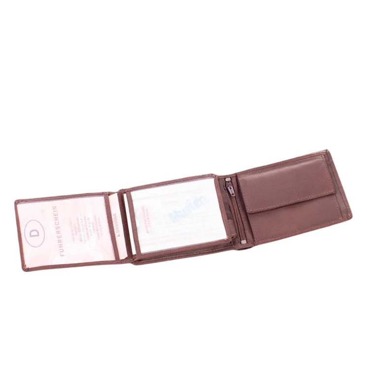 Bőr férfi pénztárca motoros mintával barna színben