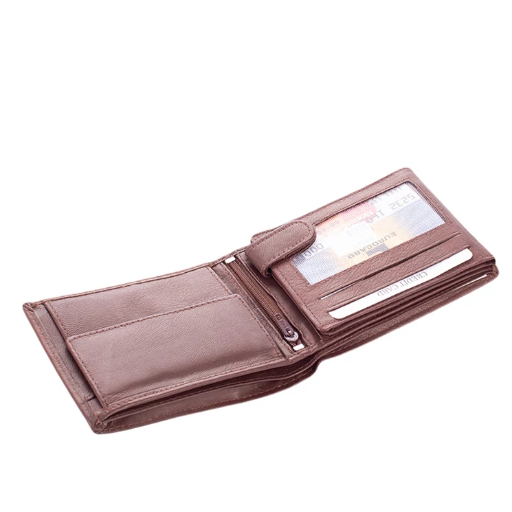 Bőr férfi pénztárca motoros mintával barna színben