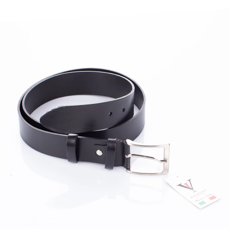 Valódi bőr férfi öv Made In Italy fekete színben 110 cm