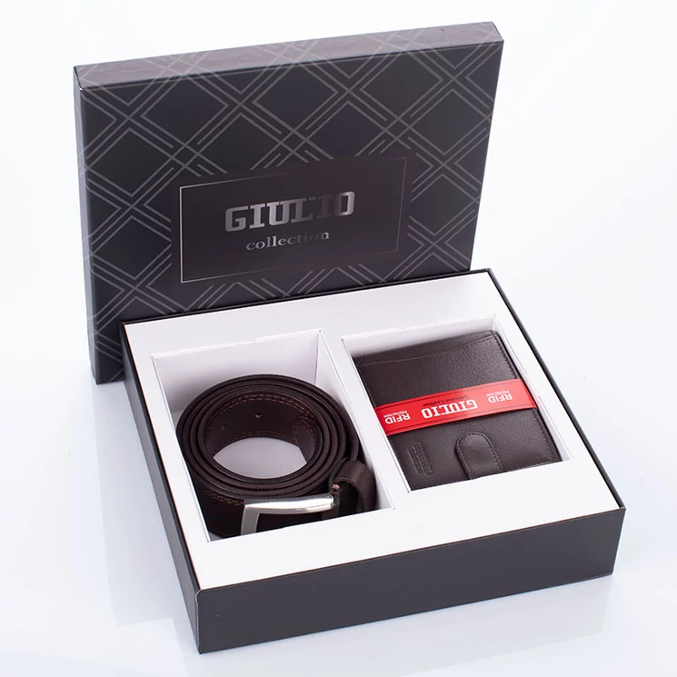 GIULIO valódi bőr pénztárca és öv ajándékcsomag